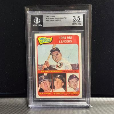 1965 Topps 64' RBI Leaders Robison, Stuart, Mantle, Killebrew GR. 3.5