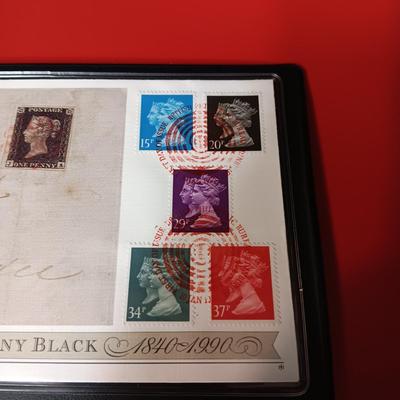 PEARL BLACK .925 SILVER CROWN COIN AND FIRST DAY COVER