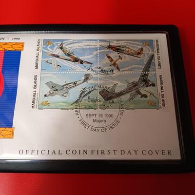 $50 BATTLE OF BRITAIN SILVER PROOF COIN FIRST DAY COVER, 1 TROY OZ .999 SILVER