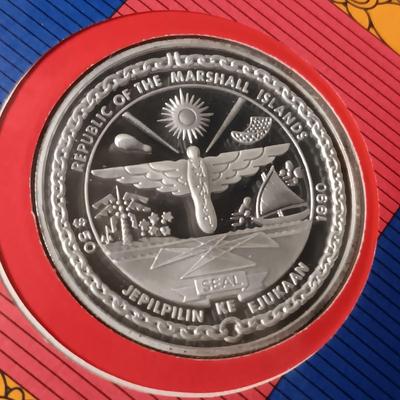 $50 BATTLE OF BRITAIN SILVER PROOF COIN FIRST DAY COVER, 1 TROY OZ .999 SILVER