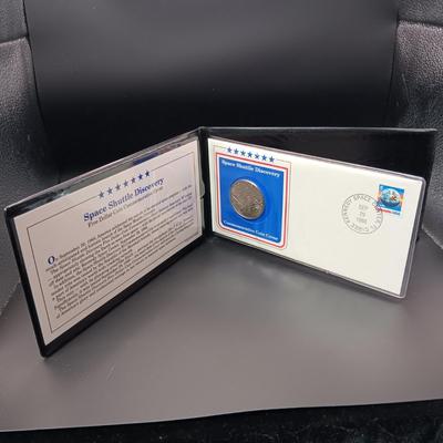 THE SPACE SHUTTLE DISCOVERY $5 COIN AND FIRST DAY COVER