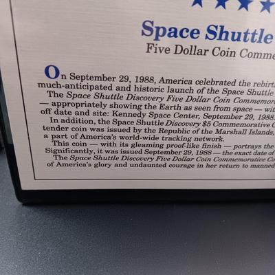 THE SPACE SHUTTLE DISCOVERY $5 COIN AND FIRST DAY COVER