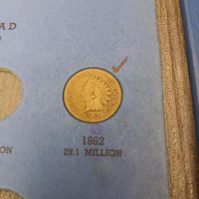 PARTIALLY FILLED BOOK OF INDIAN HEAD PENNIES