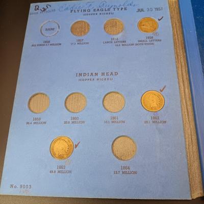 PARTIALLY FILLED BOOK OF INDIAN HEAD PENNIES