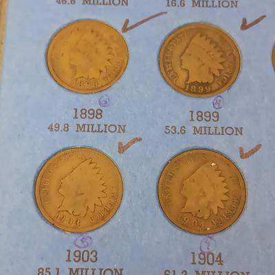 PARTIALLY FILLED BOOK OF INDIAN HEAD PENNIES