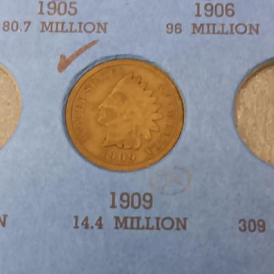 PARTIALLY FILLED BOOK OF INDIAN HEAD PENNIES