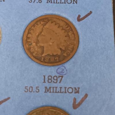 PARTIALLY FILLED BOOK OF INDIAN HEAD PENNIES