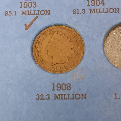 PARTIALLY FILLED BOOK OF INDIAN HEAD PENNIES