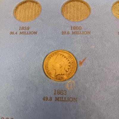 PARTIALLY FILLED BOOK OF INDIAN HEAD PENNIES