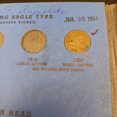 PARTIALLY FILLED BOOK OF INDIAN HEAD PENNIES