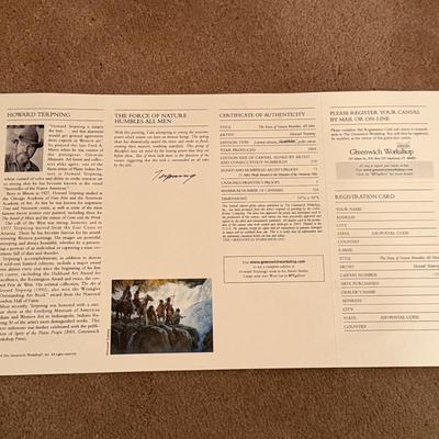 Howard Terpning "The Force of Nature Humbles All Men" Limited Ed. 96 / 250