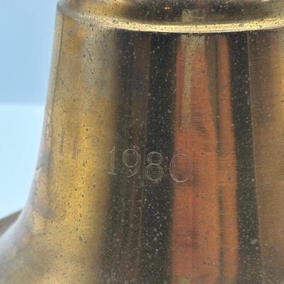 Vintage Wall Mount Bell Engraved Feb. 14 1980