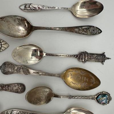 Collection of Sterling Souvenir Spoons