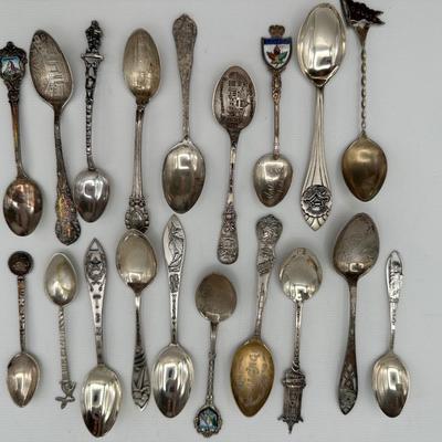 Collection of Sterling Souvenir Spoons