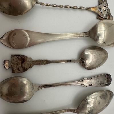 Collection of Sterling Souvenir Spoons