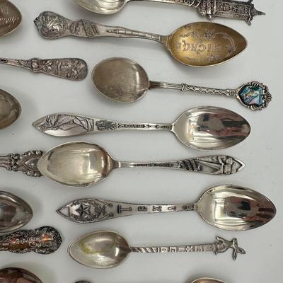Collection of Sterling Souvenir Spoons