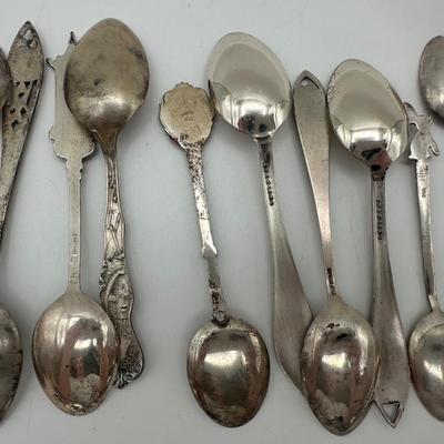 Collection of Sterling Souvenir Spoons