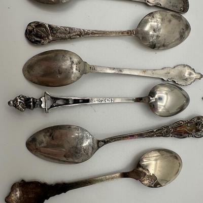 Collection of Sterling Souvenir Spoons