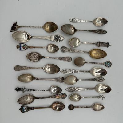 Collection of Sterling Souvenir Spoons