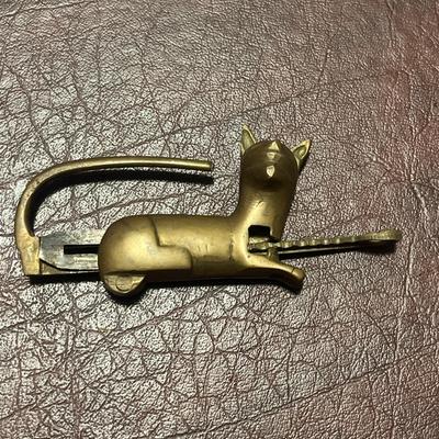 Vintage Brass Cat Padlock