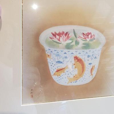 Sale Photo Thumbnail #163: Koi art watercolor by Okumura Togyu