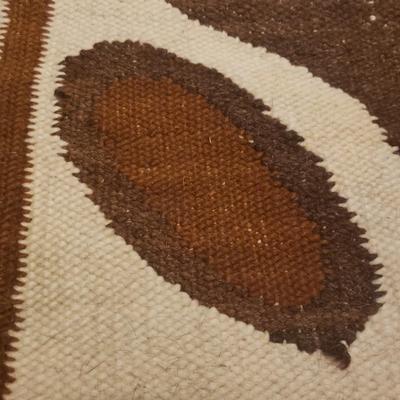 6' x 4' Cream & Brown Wool Rug (LR-KD)