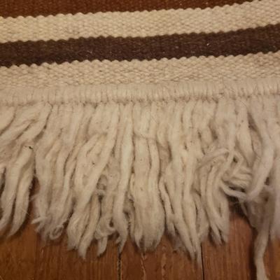 6' x 4' Cream & Brown Wool Rug (LR-KD)
