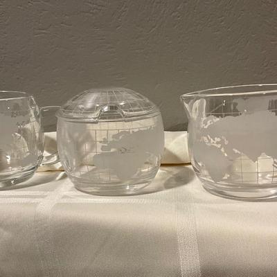 Around the World Coffee mugs with sugar/creamer