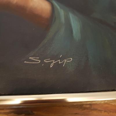 Three Signed Asian Portrait Paintings (LR-KD)