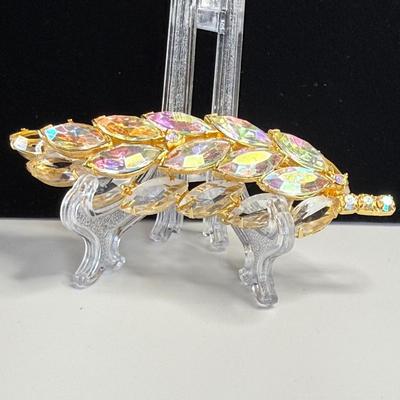Aurora Borealis Glass Stones w/gold plated pin