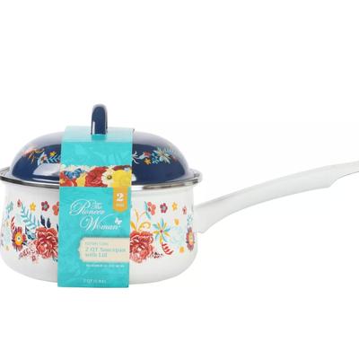 The Pioneer Woman Keepsake 2-Quart Enamel-on-Steel Saucepan, Floral