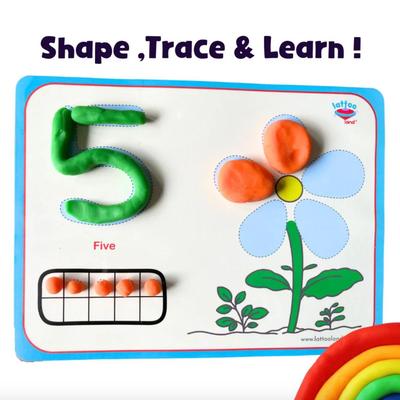 Alphabet, Number & Shape Playdough Educational Mats for Kids | Montessori Activity Set | Finger Alphabet Tracing Mats | Early Learning