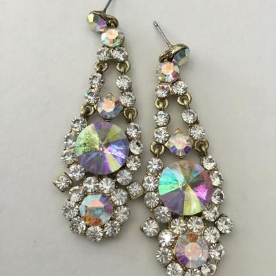 Vintage rhinestone dangle earrings