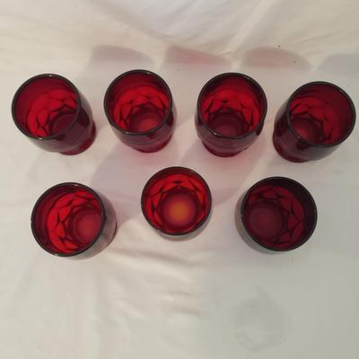 Georgian Honeycomb Ruby Red Tumblers and More (K-KD)