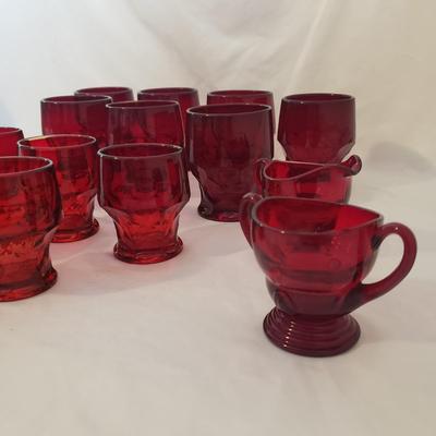 Georgian Honeycomb Ruby Red Tumblers and More (K-KD)
