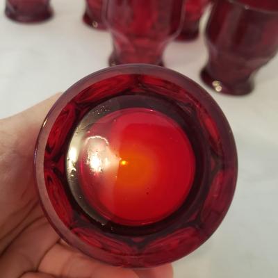 Georgian Honeycomb Ruby Red Tumblers and More (K-KD)