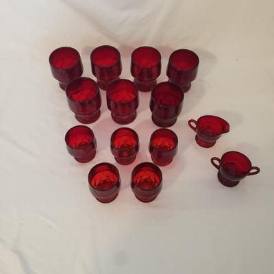 Georgian Honeycomb Ruby Red Tumblers and More (K-KD)