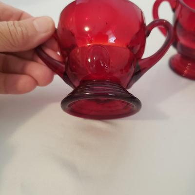 Georgian Honeycomb Ruby Red Tumblers and More (K-KD)
