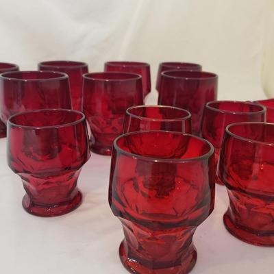 Georgian Honeycomb Ruby Red Tumblers and More (K-KD)