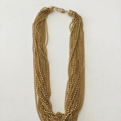 Vintage, gold, toned, multi strand statement, necklace