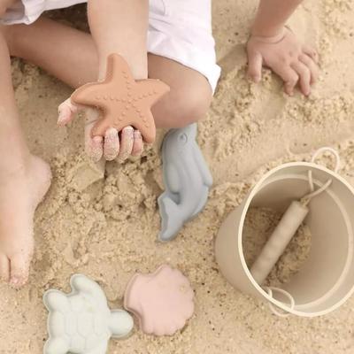 Willow + Sim Parchment Beige Silicone Kids Beach or Garden Bath Toy Set