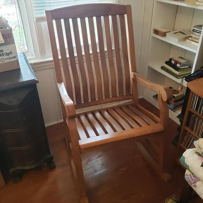 Large Wooden Rocking Chair with Qulited Cover (LR-KD)