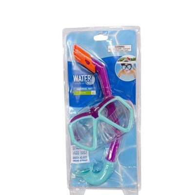 Youth 8+ Purple & Blue Water Fun & Sun Watersport Snorkel Set UV Protection Latex Free Soft Skirt