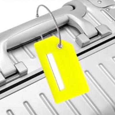 2-Pack Yellow Silicone Luggage Tag with Name ID Card Perfect to Quickly Spot Luggage Suitcase