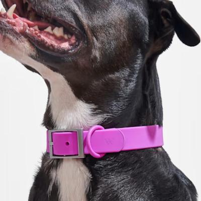 Size Large Wild One Adjustable Waterproof Flex-Poly Coated Nylon Dog Collar Orchid Dirt & Odor Resistant All Weather Coated Carbon...