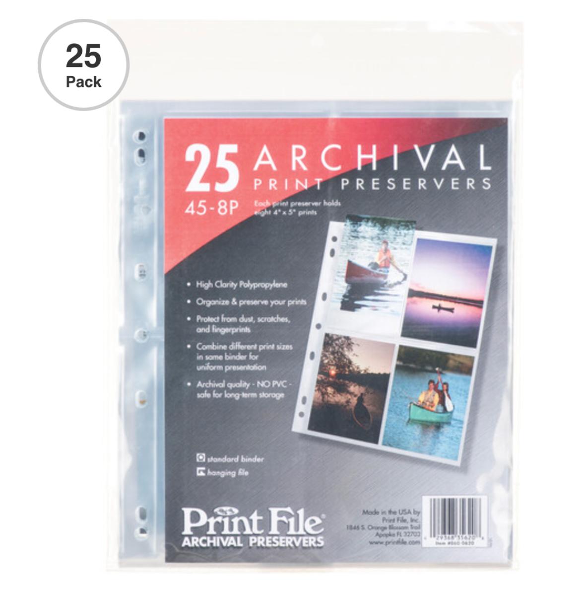 Paper Printer Files Print File 45-8P Archival Storage Page for 4x5