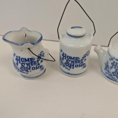 Miniature Porcelain Blue & White Ceramic Stoneware