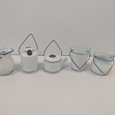Miniature Porcelain Blue & White Ceramic Stoneware