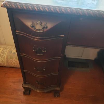 Antique Wooden Claw Foot Desk (LR-KD)