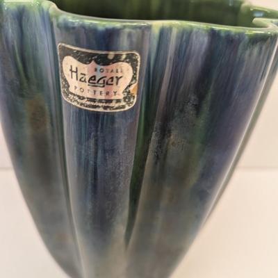 Royal Haeger Royal Hickman Ruffled Iridescent Purple Vase 9" Tall